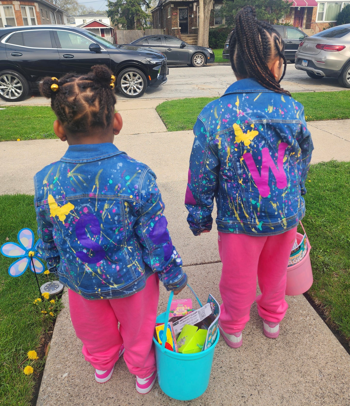 Custom Children's Handpainted Splash Denim Jacket